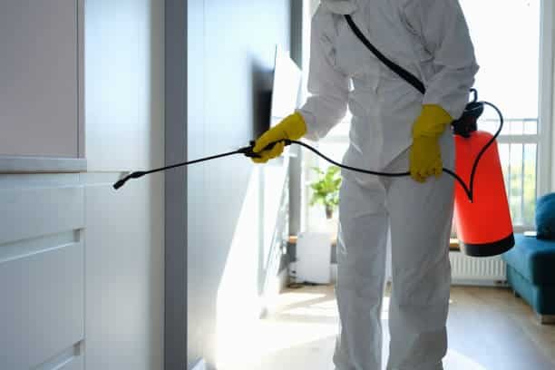 Good Guys technician providing pest control service in Melbourne CBD
